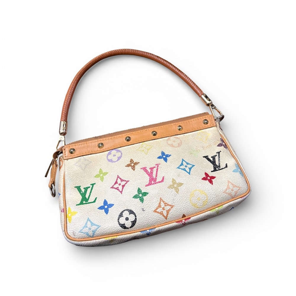 Louis Vuitton Multicolor Monogram Canvas Pochette Bag in White